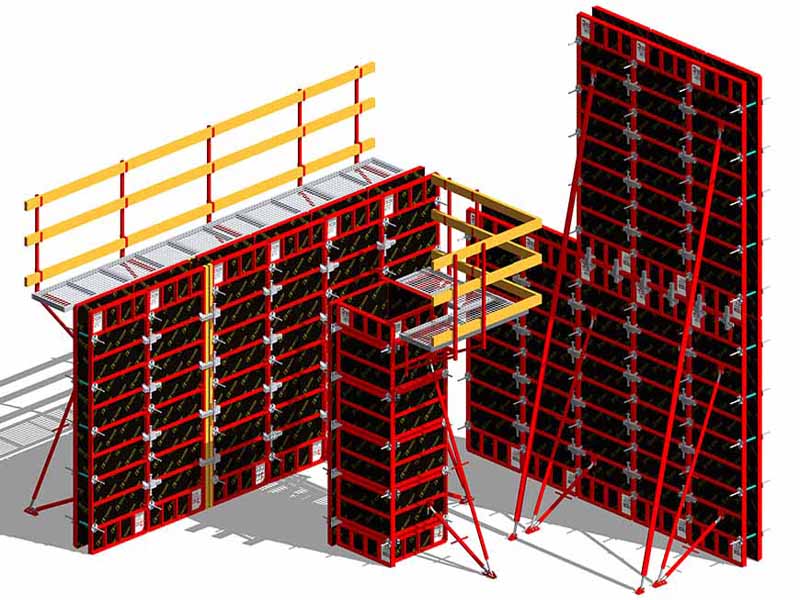 Concepto específico de Formworks para la columna y la instalación